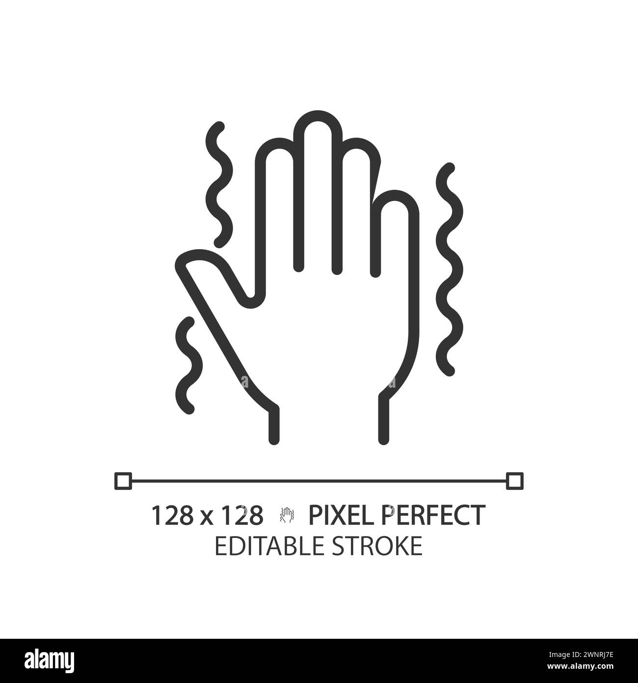 Icona lineare della malattia di Parkinsons Illustrazione Vettoriale