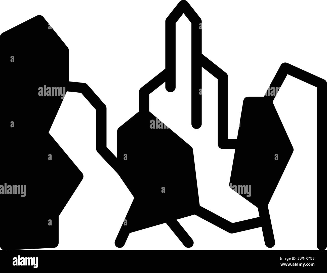 Icona per canyon, valle Illustrazione Vettoriale