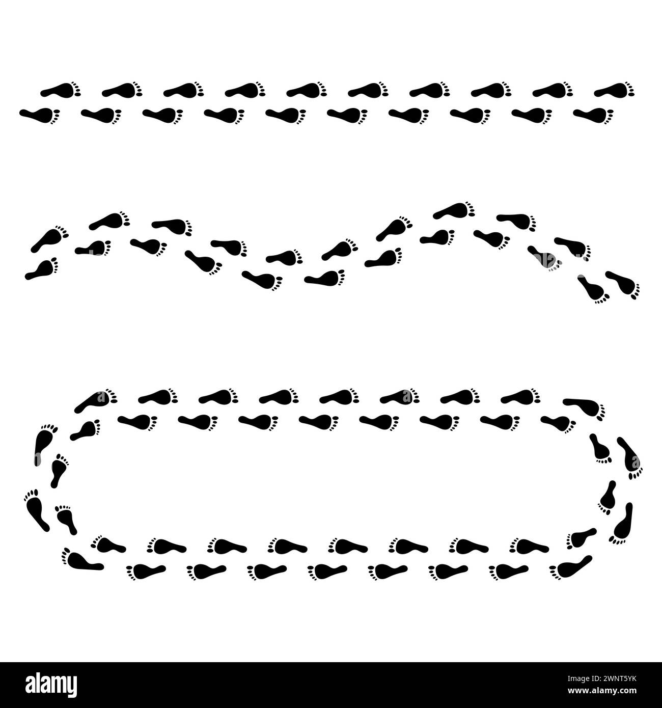 Passi del cammino umano. Passi umani. Illustrazione vettoriale. immagine stock. EPS 10. Illustrazione Vettoriale