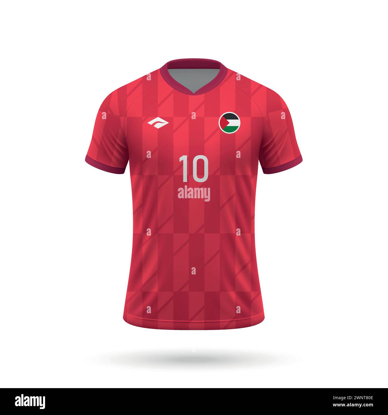 Maglia da calcio 3d realistica della nazionale palestinese, modello di maglia per divisa da calcio 2024 Illustrazione Vettoriale