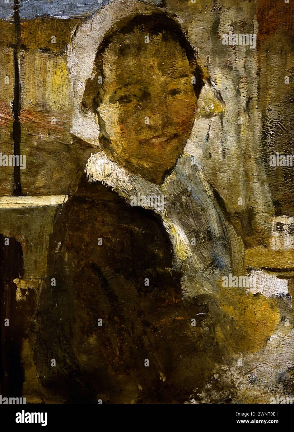 Giovane ragazza di Fritz von Uhde 1848-1911 Monaco Germania Museo reale tedesco di Belle Arti, Anversa, Belgio, Belgio. Foto Stock