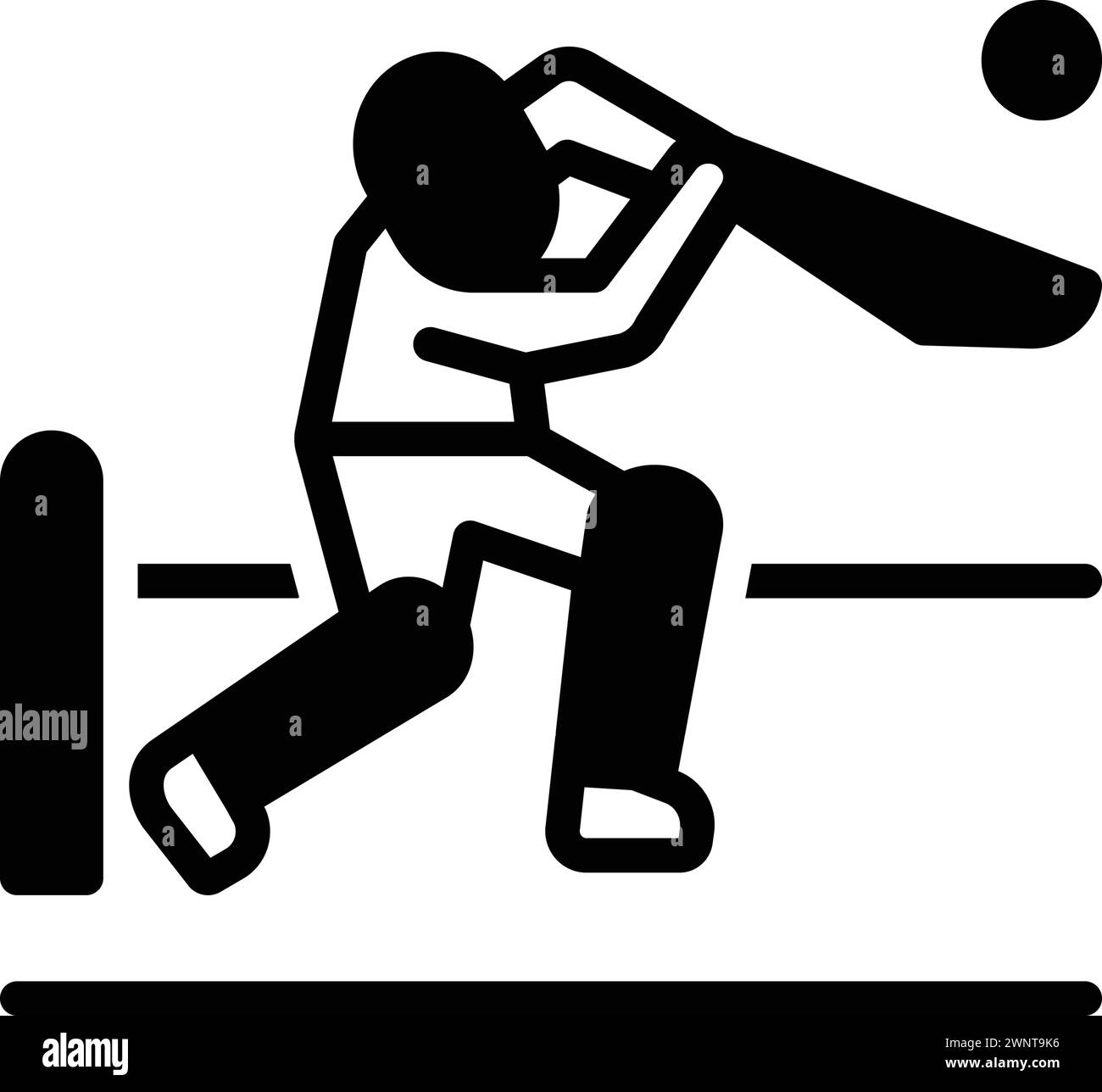 Icona per il cricket, battitore Illustrazione Vettoriale