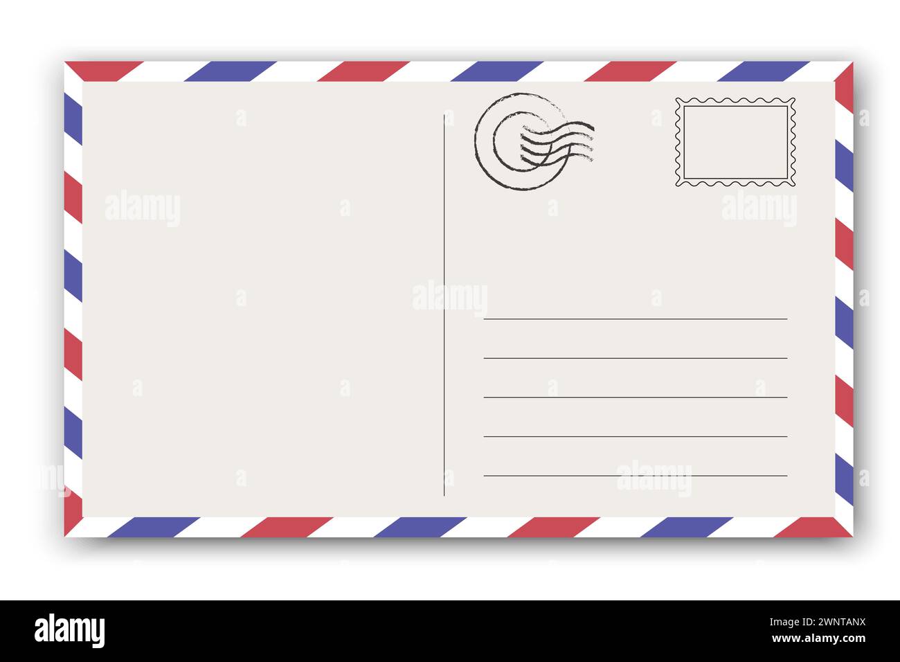 Cartolina da viaggio vuota. Illustrazione vettoriale. EPS 10. Immagine stock. Illustrazione Vettoriale