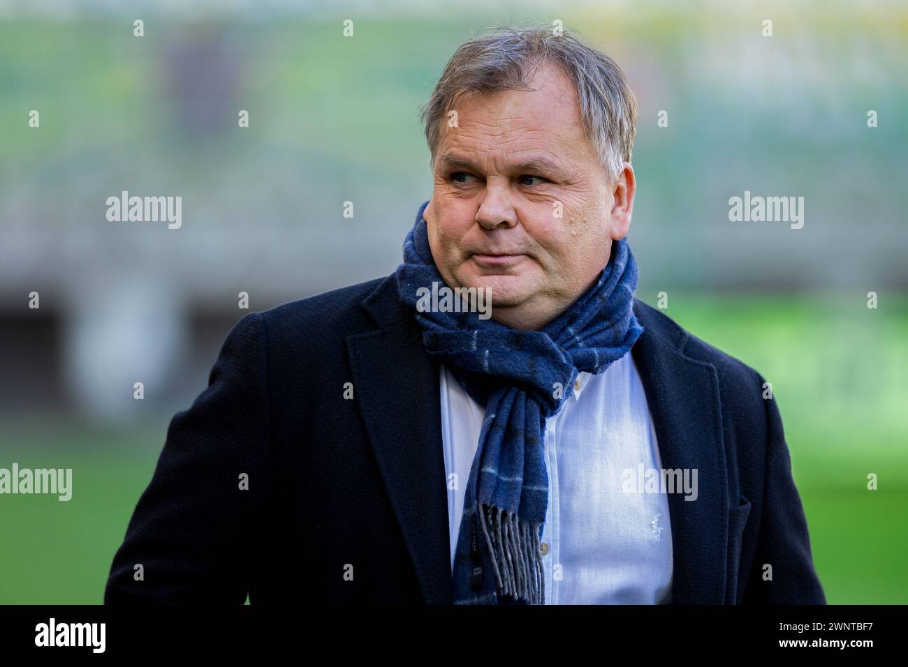 Lodz, Polonia. 3 marzo 2024. Tomasz Tulacz allenatore del Puszcza visto durante la partita polacca della PKO Ekstraklasa League tra LKS Lodz e Puszcza Niepolomice allo stadio municipale di Wladyslaw Krol. Punteggio finale; LKS Lodz vs Puszcza Niepolomice 3:2. Credito: SOPA Images Limited/Alamy Live News Foto Stock