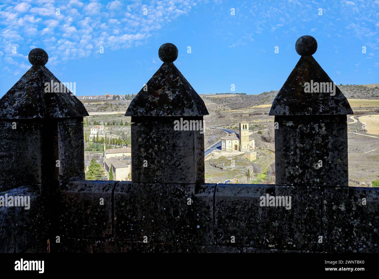 Caratteristiche architettoniche nell'Alcazar di Segovia, Spagna Foto Stock