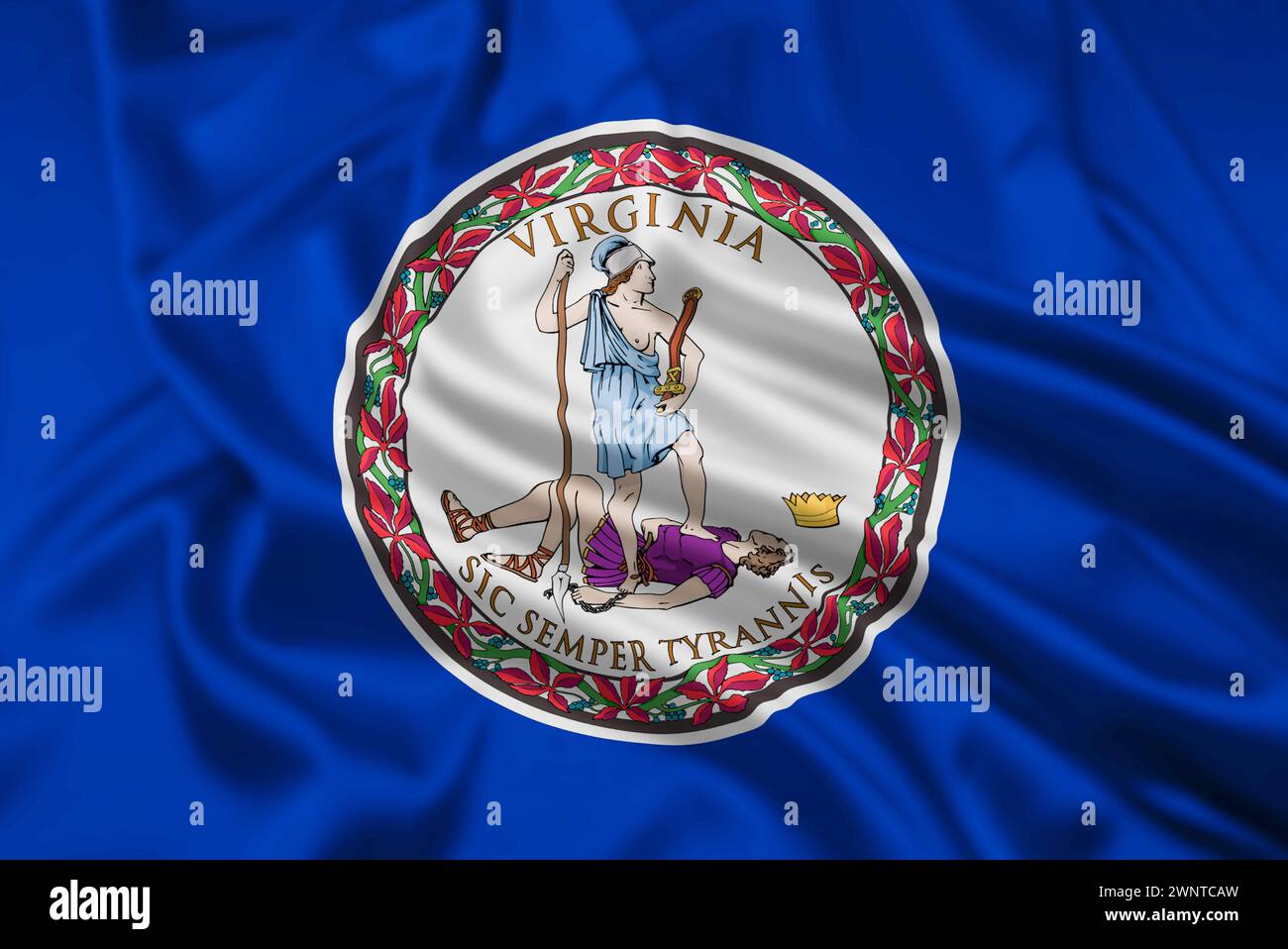 La bandiera dello Stato americano del Commonwealth della Virginia si è strappata Foto Stock