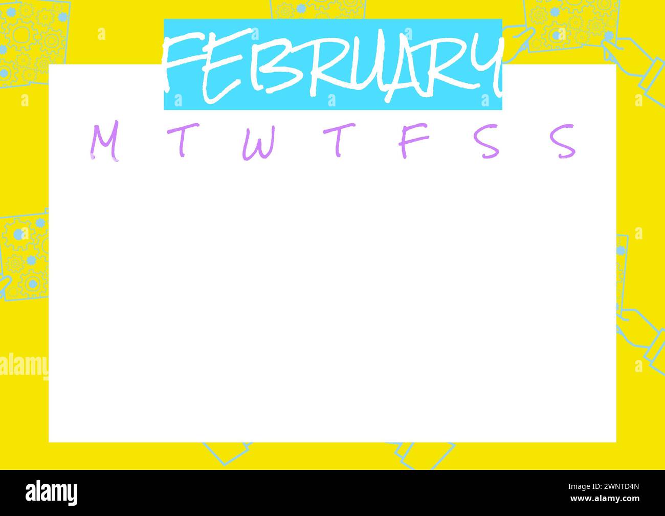 Illumina i tuoi piani con questo calendario di febbraio Foto Stock