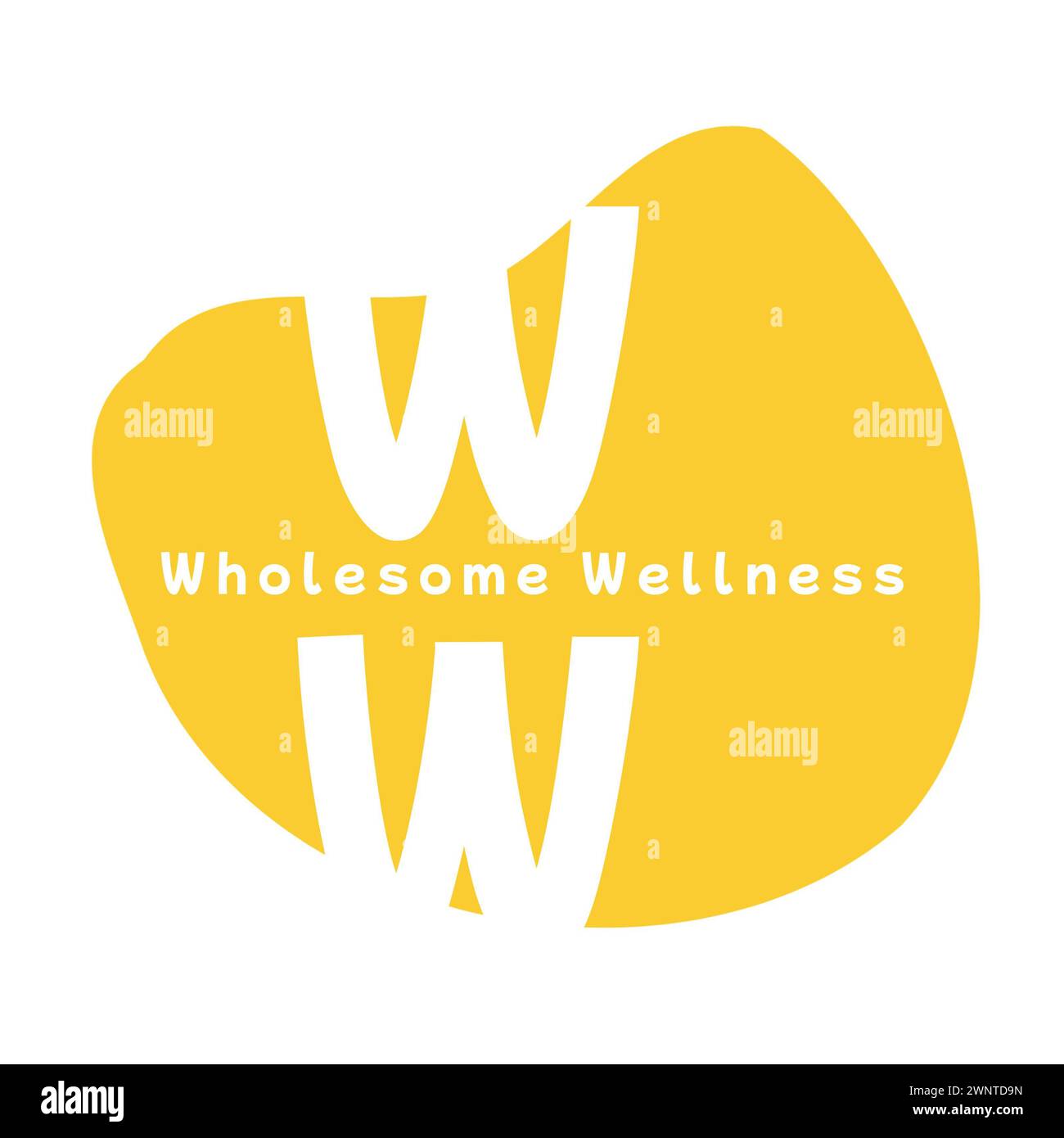 Promuovendo la salute e la positività, l'audace "W" del logo racchiude l'essenza del benessere sano Foto Stock