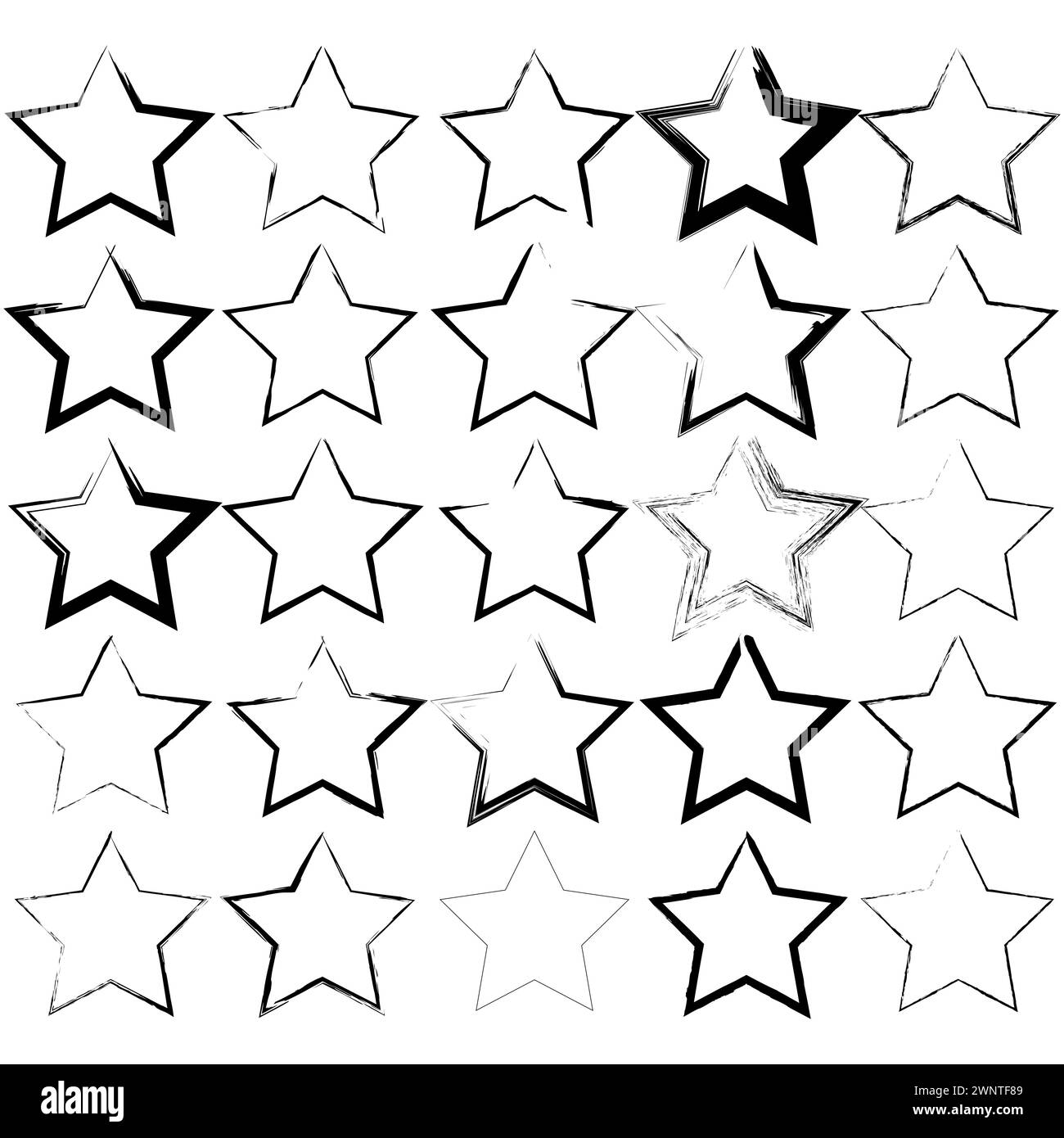 Stelle disegnate a mano, motivo sparso. Texture monocromatica stellata. Illustrazione artistica del cielo. Illustrazione vettoriale. EPS 10. Immagine stock. Illustrazione Vettoriale