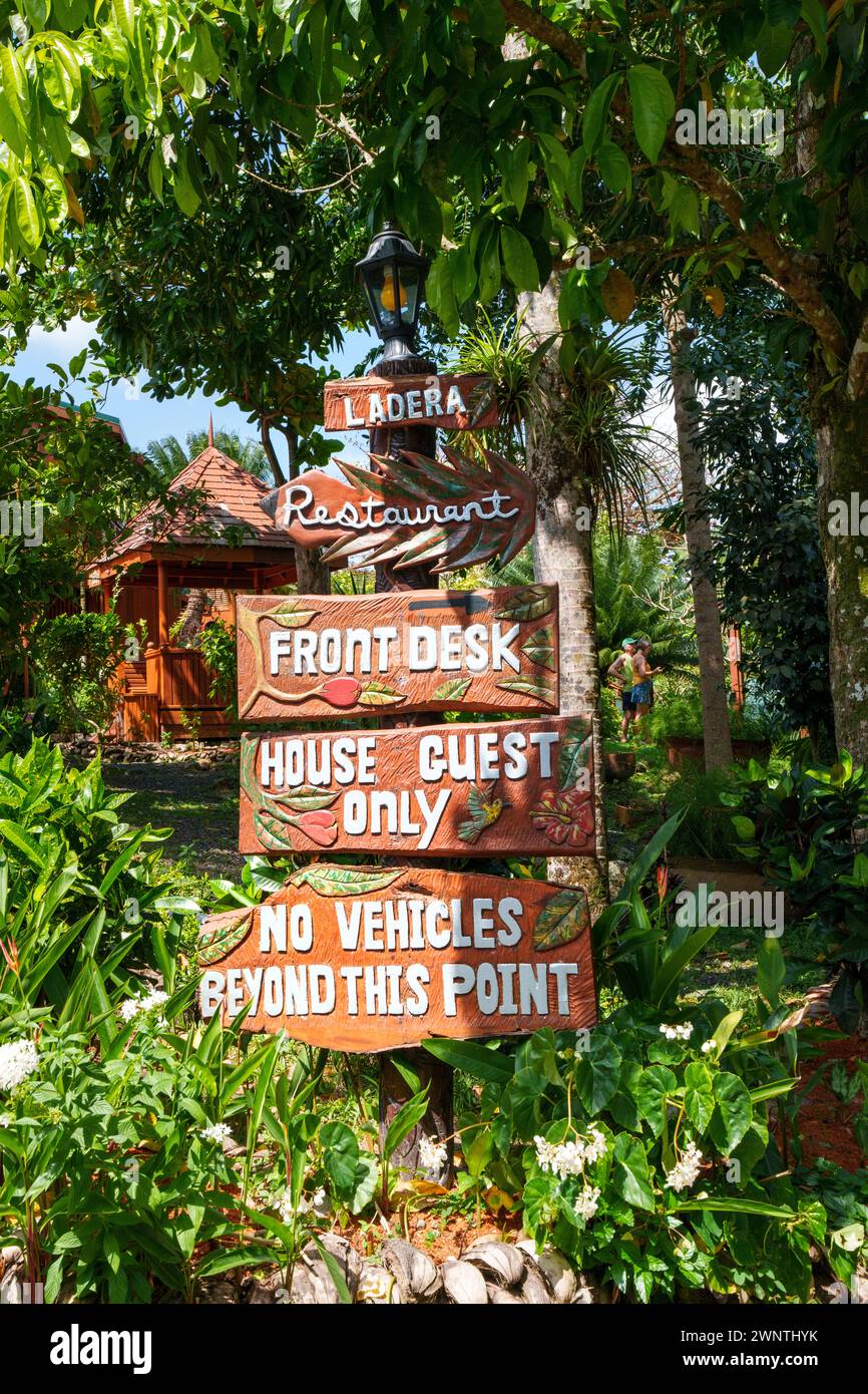 Ladera Resort 5 stelle Eco Concept Resort Soufriere, Saint Lucia, Indie occidentali, Caraibi Orientali Foto Stock