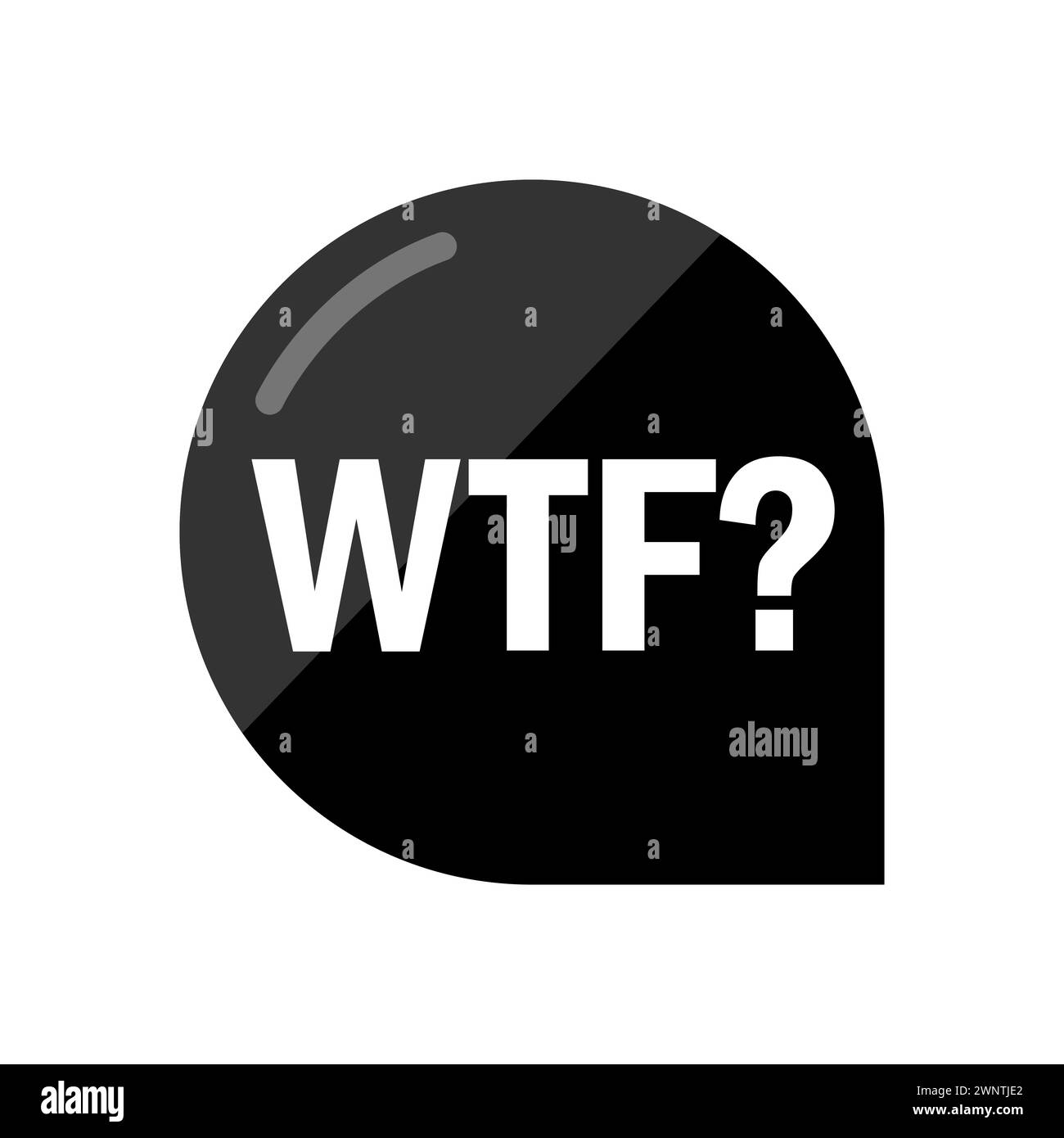 Messaggio WTF. Blackmessage wtf. Illustrazione vettoriale. EPS 10. Immagine stock. Illustrazione Vettoriale