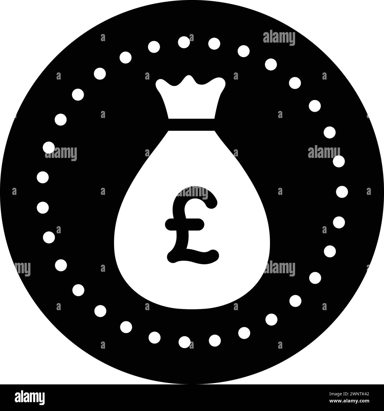 Icona per gbp,british,borsa dei soldi Illustrazione Vettoriale
