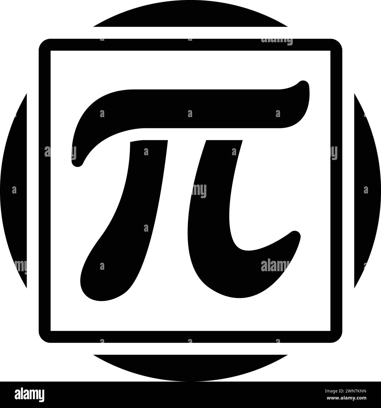 Icona per pi, lettera greca Illustrazione Vettoriale