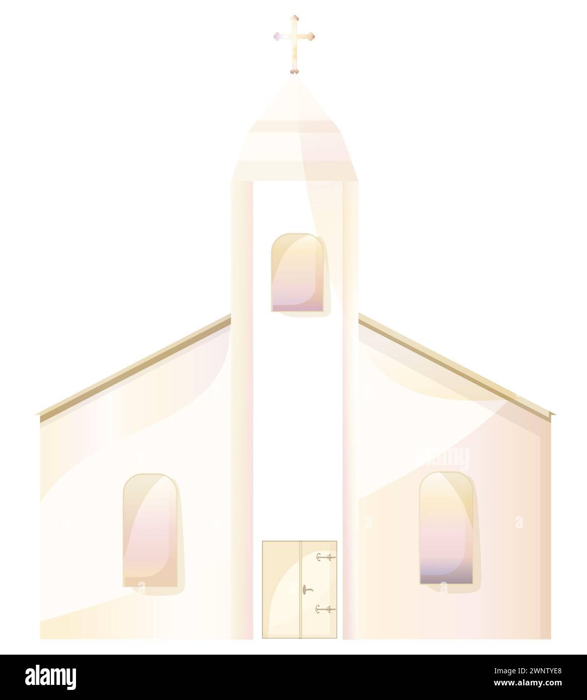Illustrazione vettoriale della chiesa delicata, clipart della cappella grafica Foto Stock