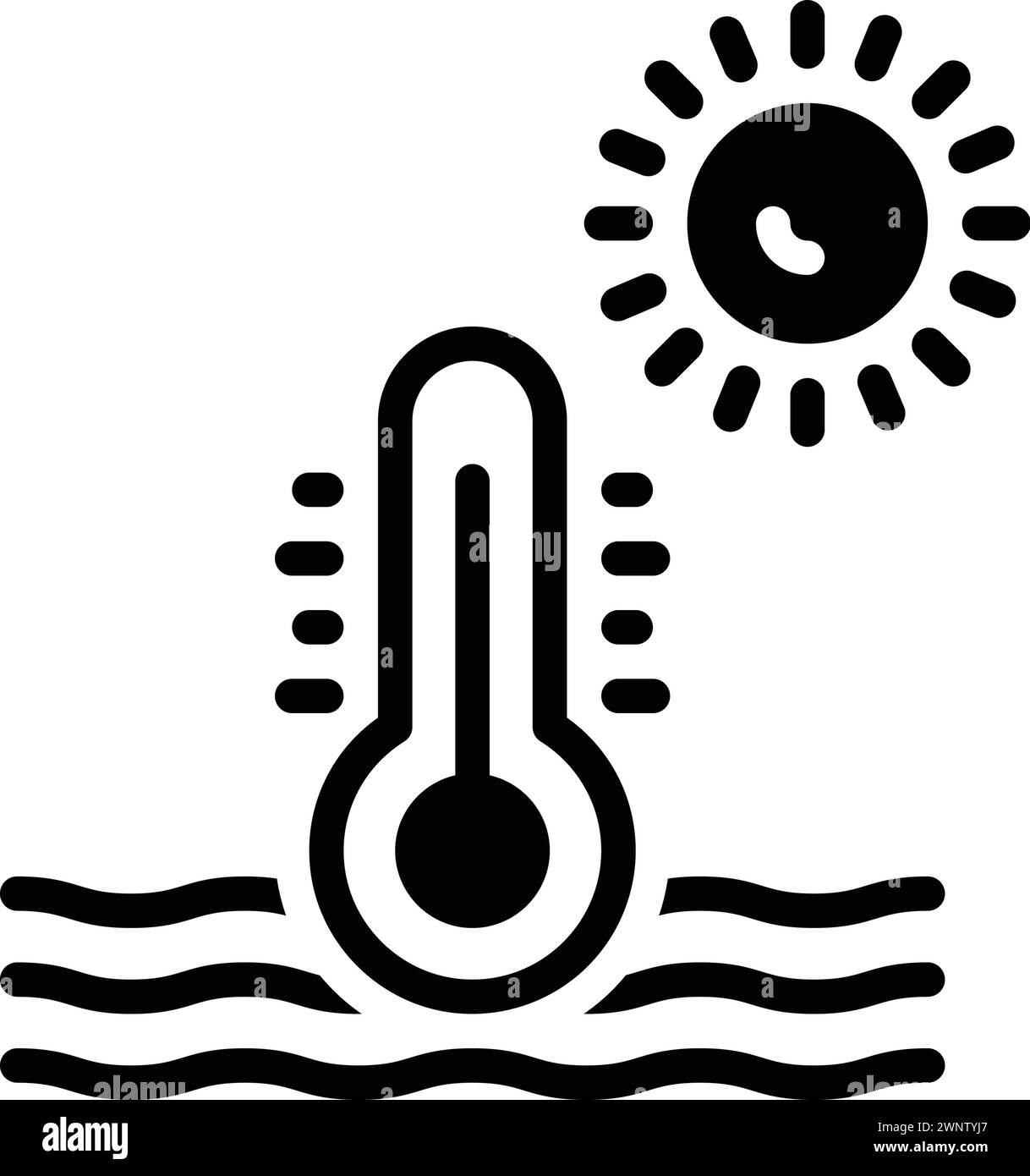 Icona per temperatura, temperatura Illustrazione Vettoriale