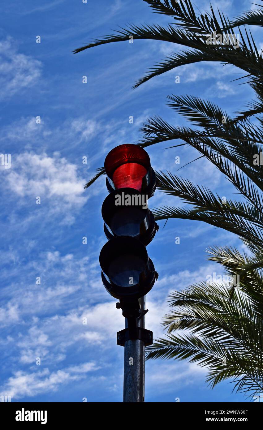 Semaforo rosso a Ribeirao Preto, San Paolo, Brasile Foto Stock