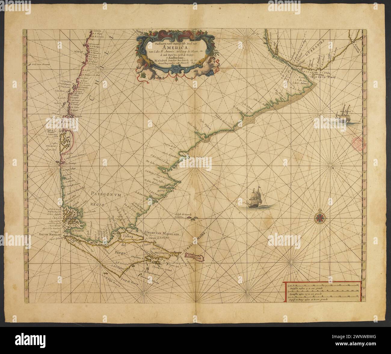Hendrick Doncker Sea Atlas 1665: America Foto Stock