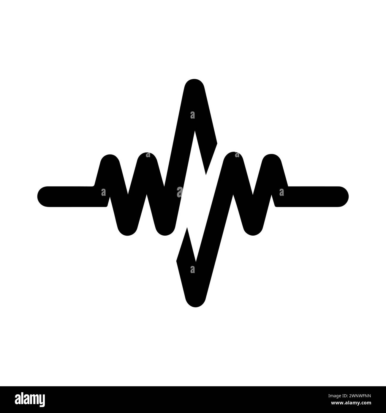 Icona heartbeat. Simbolo nero della frequenza cardiaca isolato. Simbolo EKG medikal. Illustrazione vettoriale. Illustrazione Vettoriale