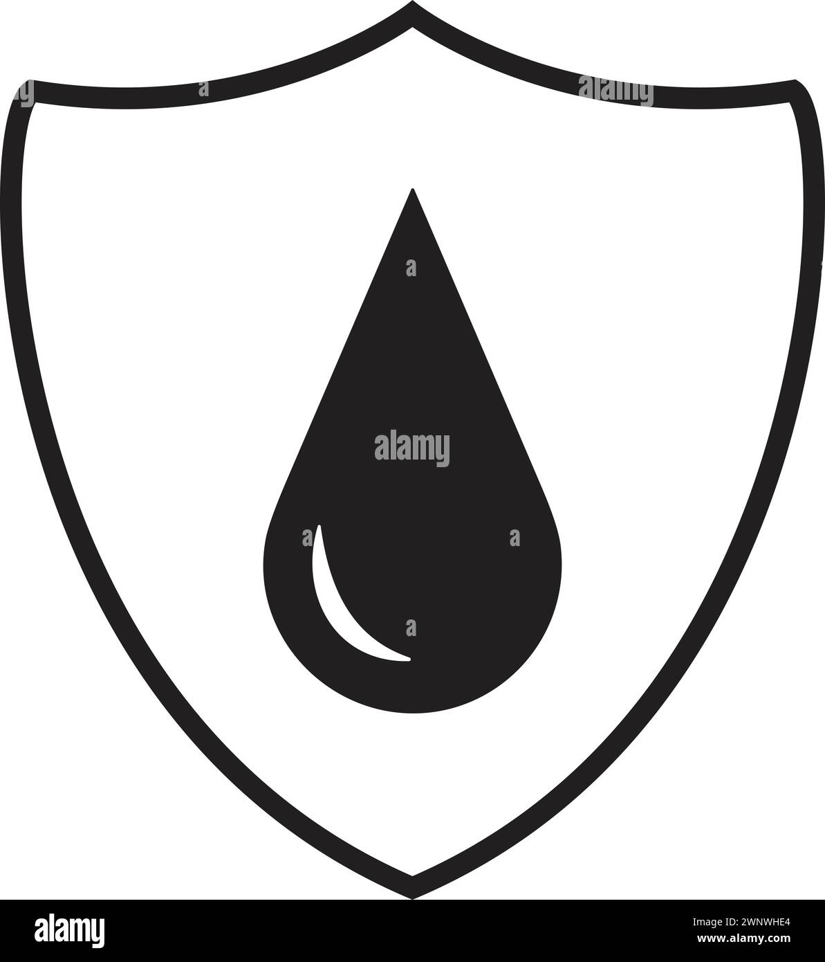 Resistenza all'acqua nel ponte di sicurezza, icona resistenza all'acqua, icona a secco Illustrazione Vettoriale