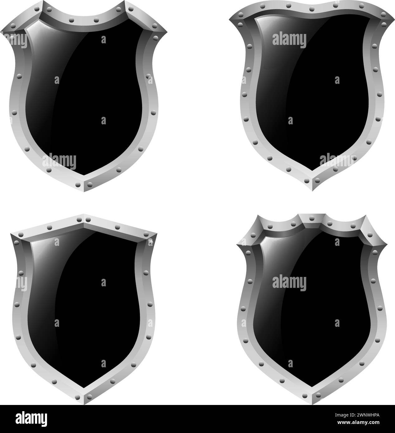 Set di protezioni in acciaio nero Illustrazione Vettoriale