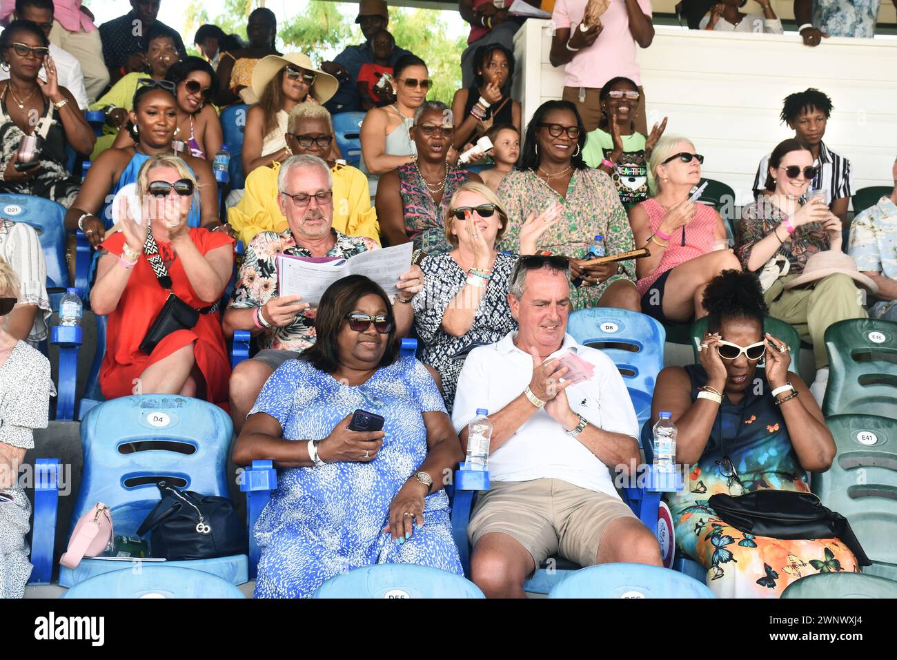 Sandy Lane Gold Cup Horse Race 2024 al Garrison Savanah nelle Barbados, nelle Indie occidentali Foto Stock