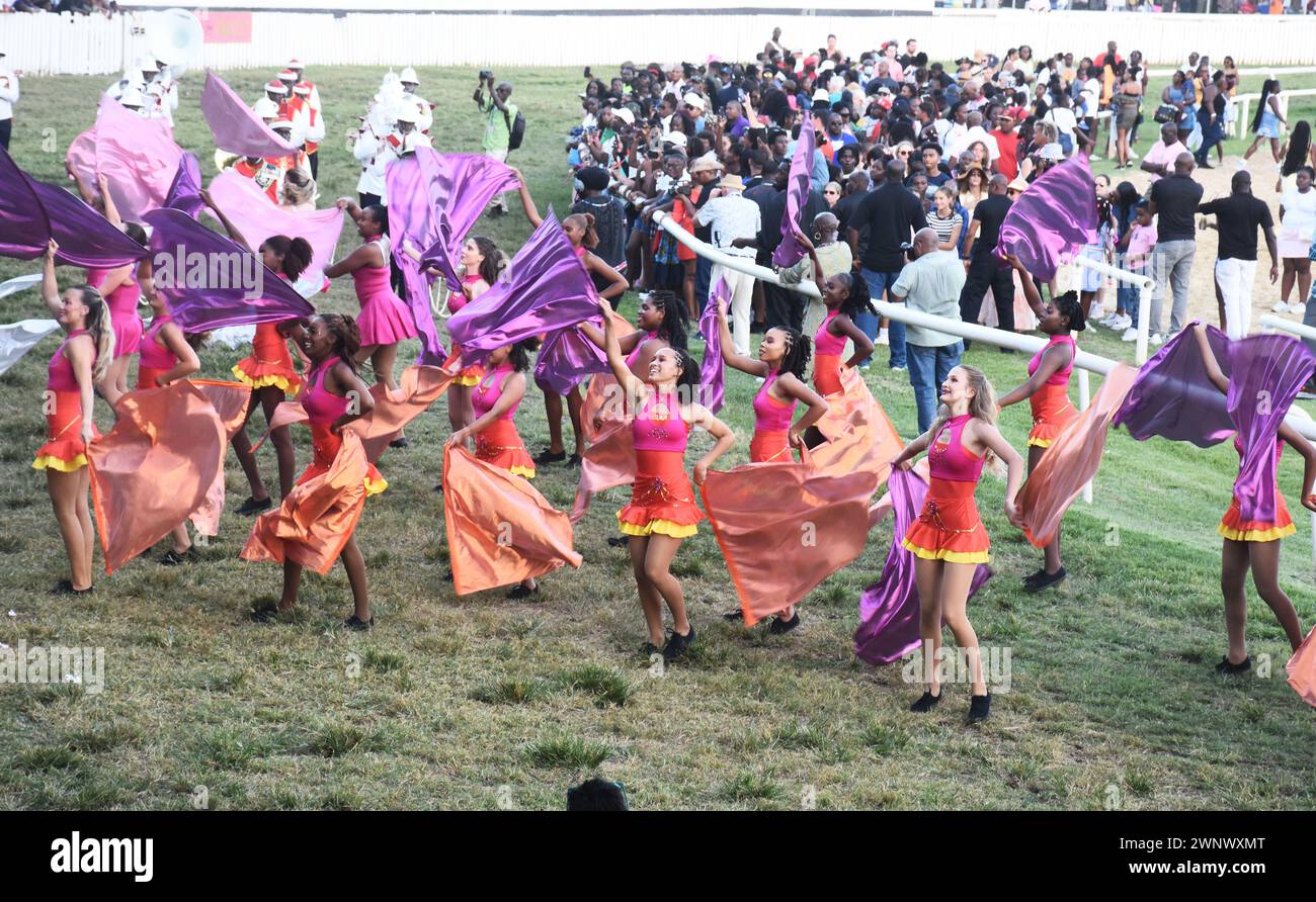 Sandy Lane Gold Cup Horse Race 2024 al Garrison Savanah nelle Barbados, nelle Indie occidentali Foto Stock