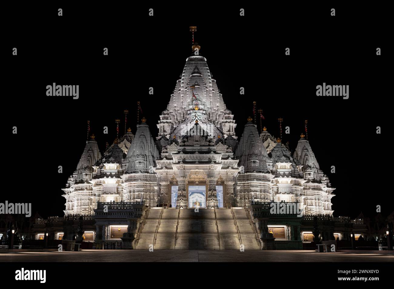 BAPS Swaminarayan Akshardham. Tempio indù. Robbinsville, New Jersey, USA Foto Stock