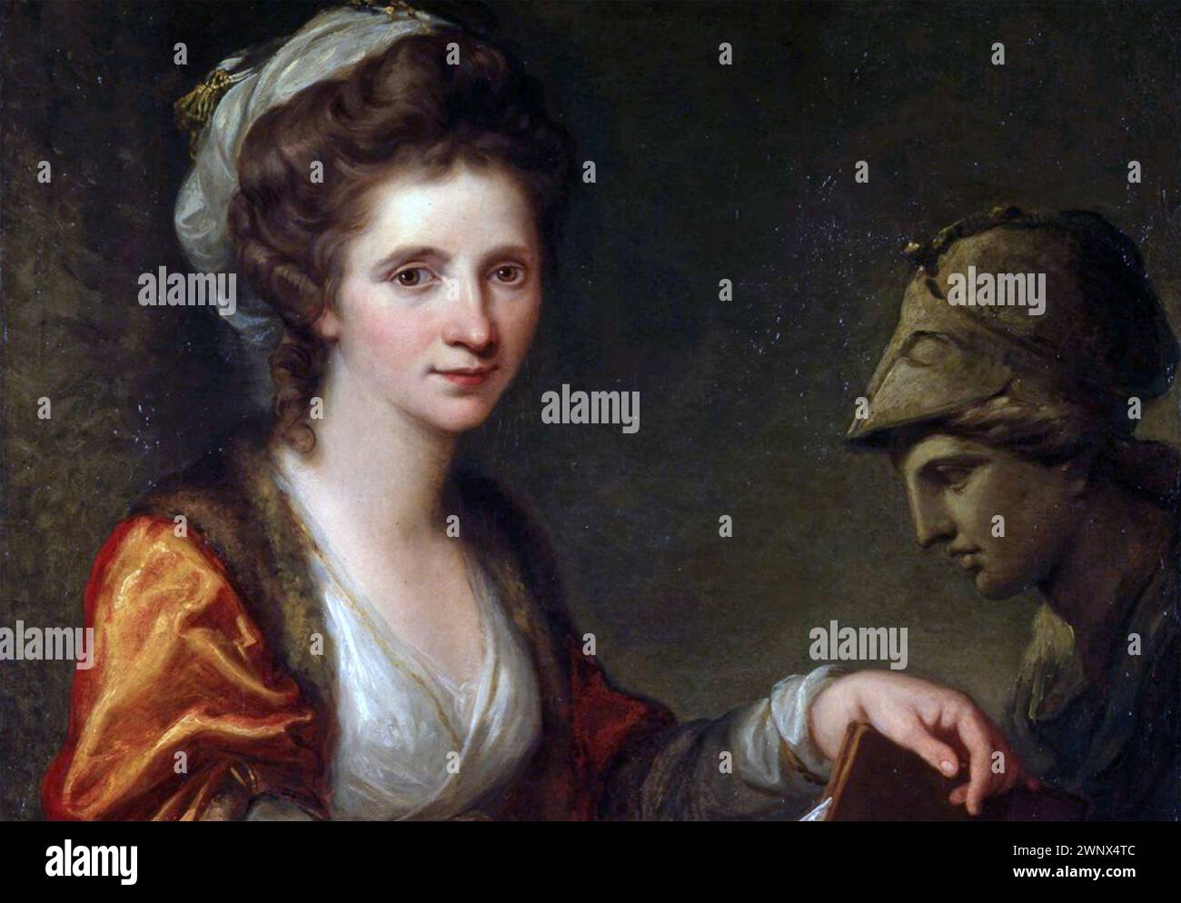 ANGELICA KAUFFMAN (1741-1807) pittrice neoclassica svizzera. Sezione del suo autoritratto con Minerva dipinta a Roma nel 1791 Foto Stock