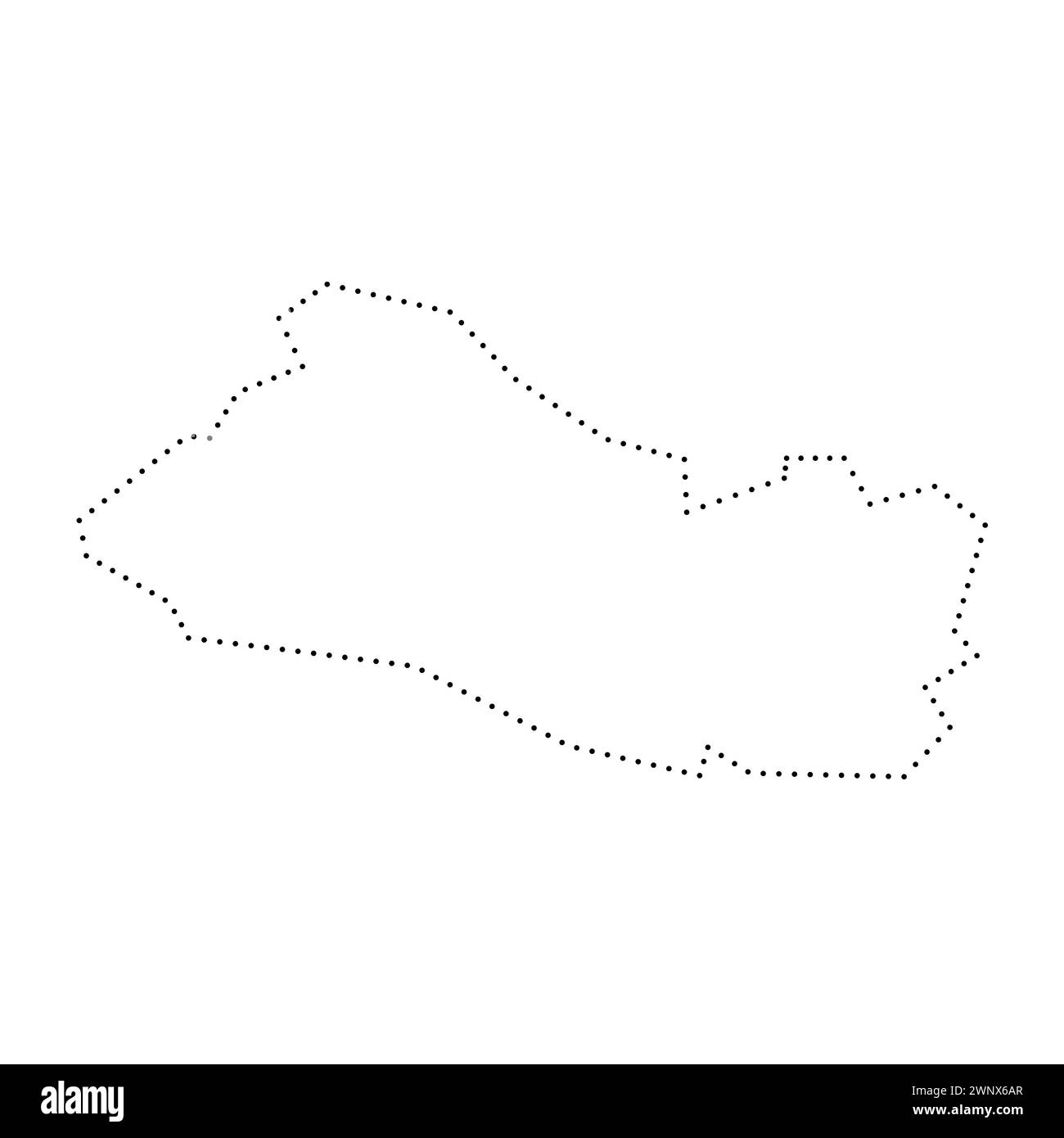 Mappa semplificata del paese di El Salvador. Contorno tratteggiato nero. Semplice icona vettoriale. Illustrazione Vettoriale
