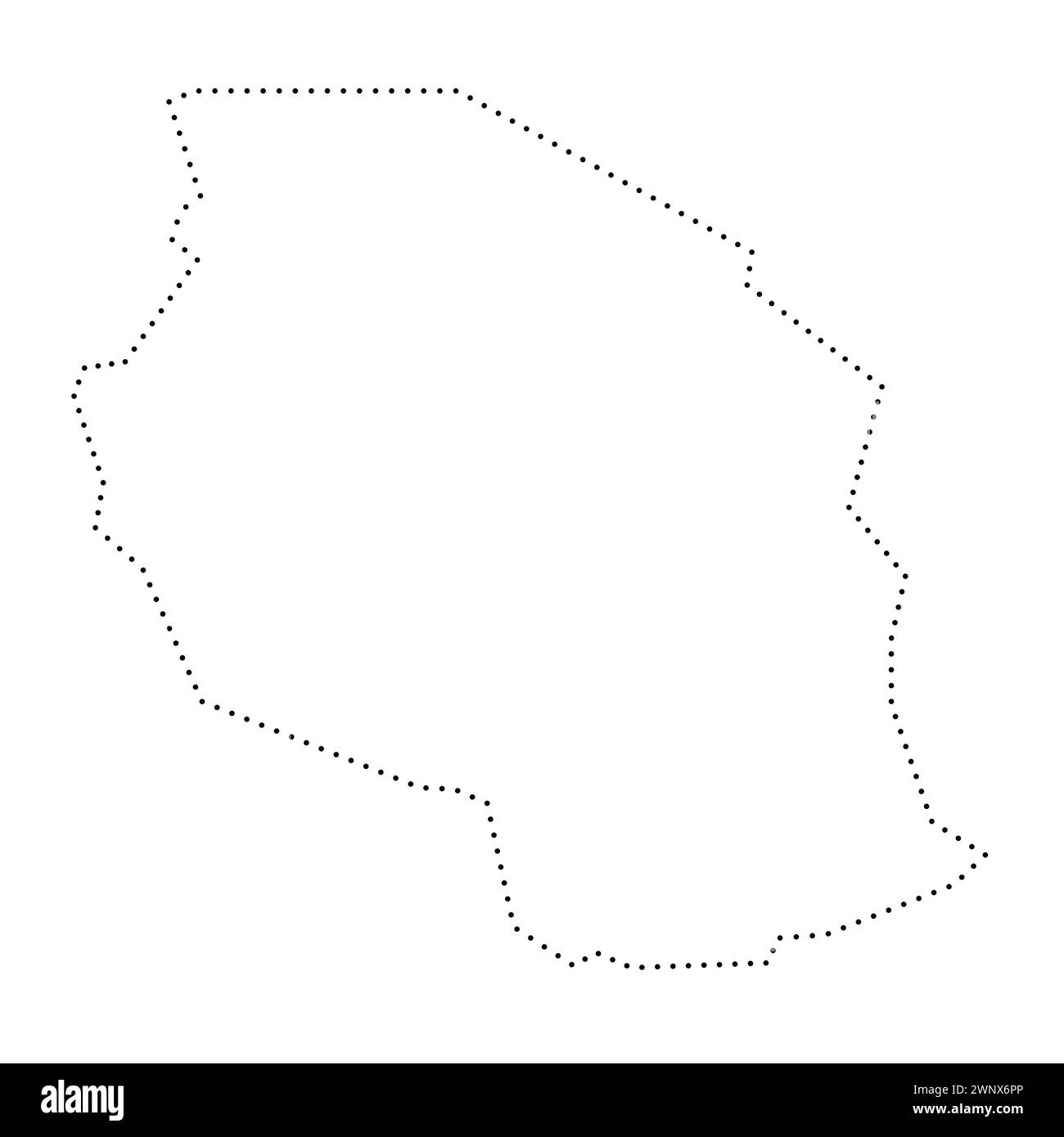 Mappa semplificata del paese della Tanzania. Contorno tratteggiato nero. Semplice icona vettoriale. Illustrazione Vettoriale