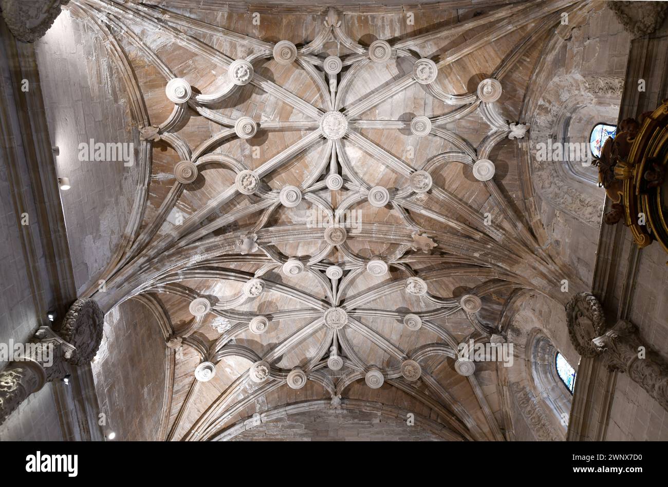 Cattedrale di Santa Maria e San Giuliano (gotica, rinascimentale e barocca, XII secolo e più tardi. Cappella Los Apostoles, volta a costola (rinascimentale, XVI secolo Foto Stock