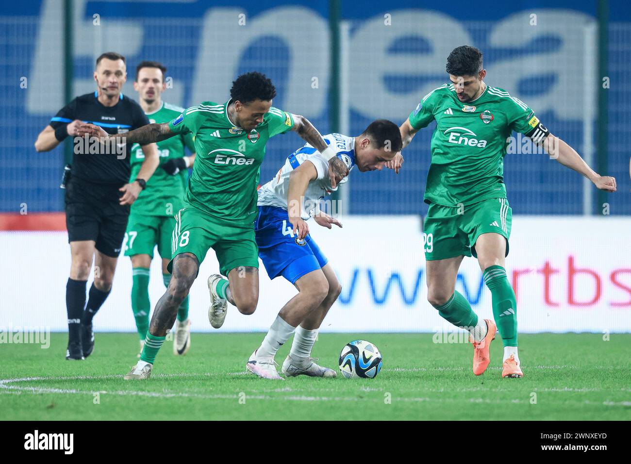 04.03.2024 Radom Pilka nozna PKO Ekstraklasa 2023/2024 Radomiak Radom - Stal Mielec N/z Luizao, Kai Meriluoto, Raphael Rossi foto Adam Starszynski/PressFocus 04.03.2024 Radom Football PKO Ekstraklasa2023/2024, top Division polacca Radomiak Radom - Stal Mielec Luizao, Kai Meriluoto, Raphzael Credit: USA Foto Stock