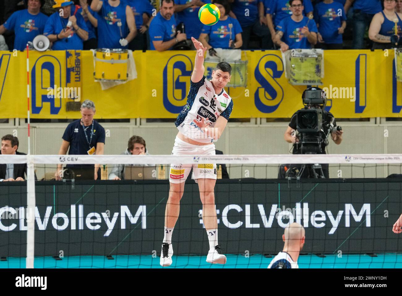 ITAS Trentino vs Berlin Recyclin volleys - quarti di finale della CEV Men Volley Champions League 2023/24 Foto Stock