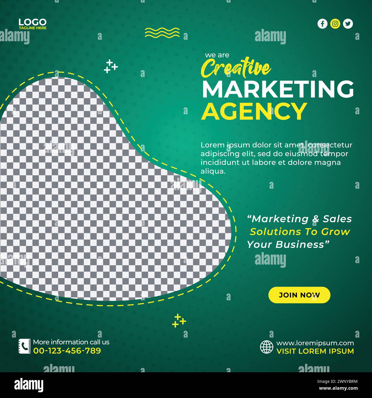 Digital Marketing Agency e Corporate Social Media Post Template Design Vector Illustrazione Vettoriale