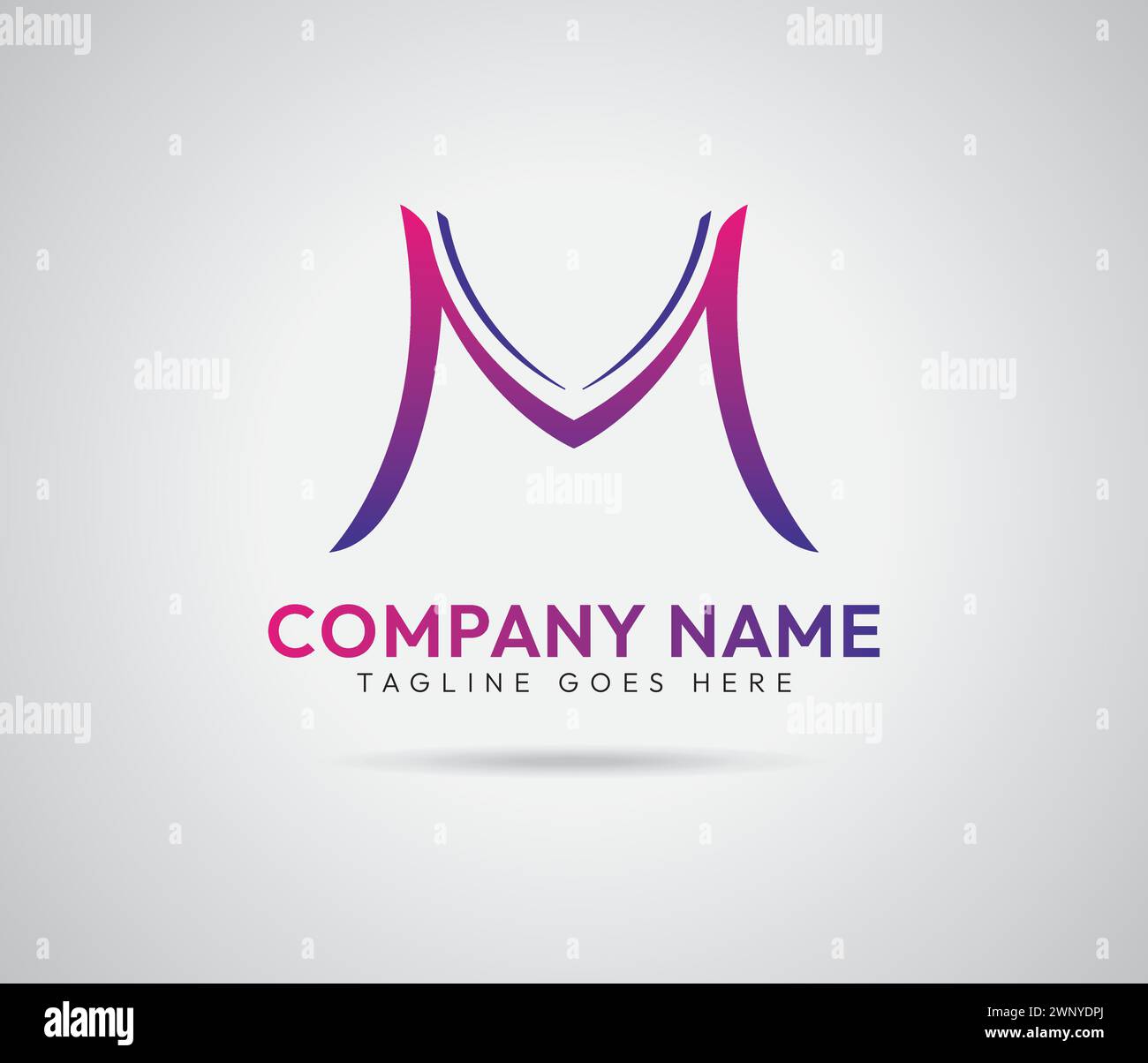 Design del logo Letter M con più colori, moderno modello vettoriale del logo Business Illustrazione Vettoriale