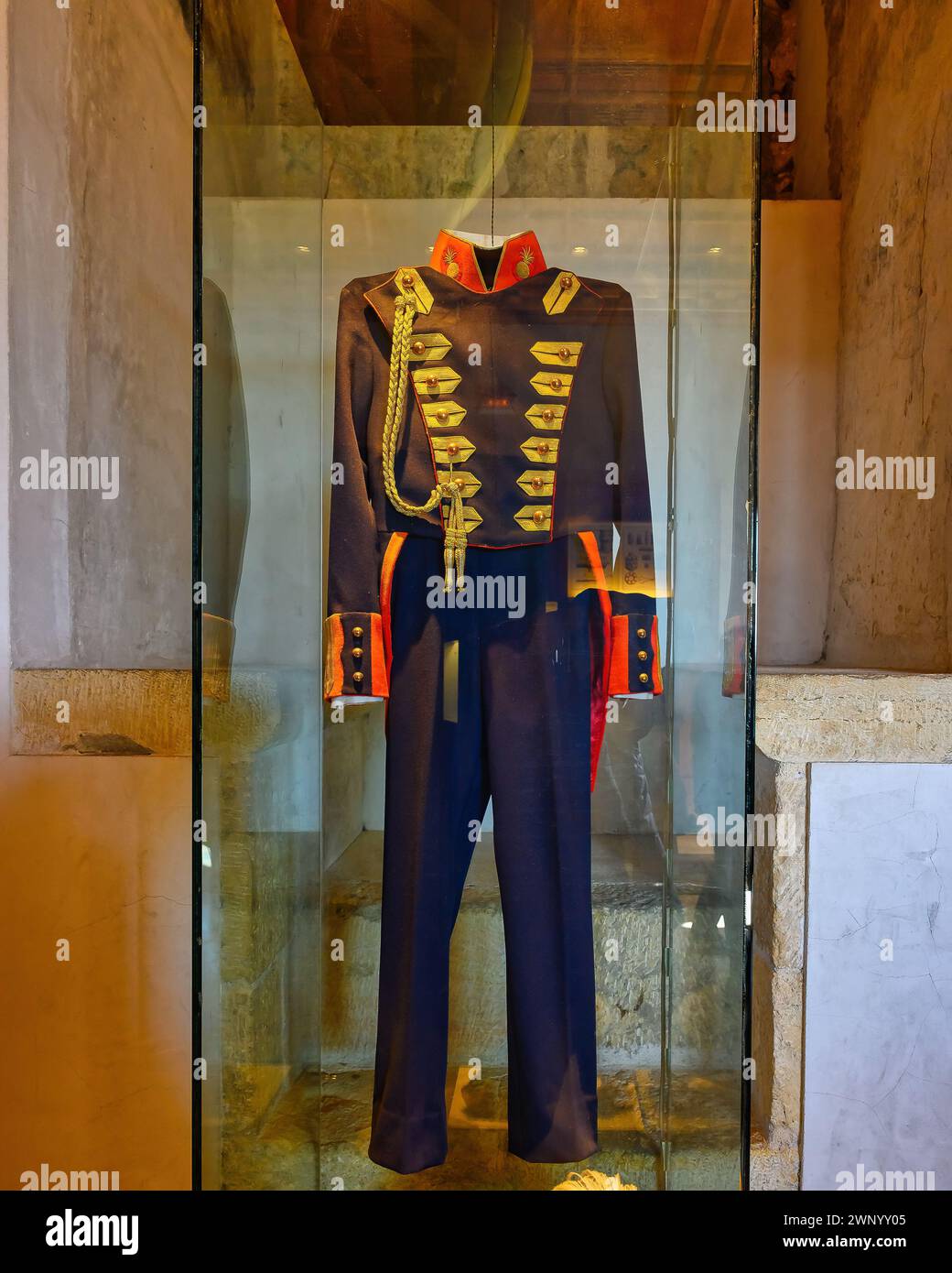 Antica uniforme militare, alcazar di SEGOVIA, SPAGNA Foto Stock