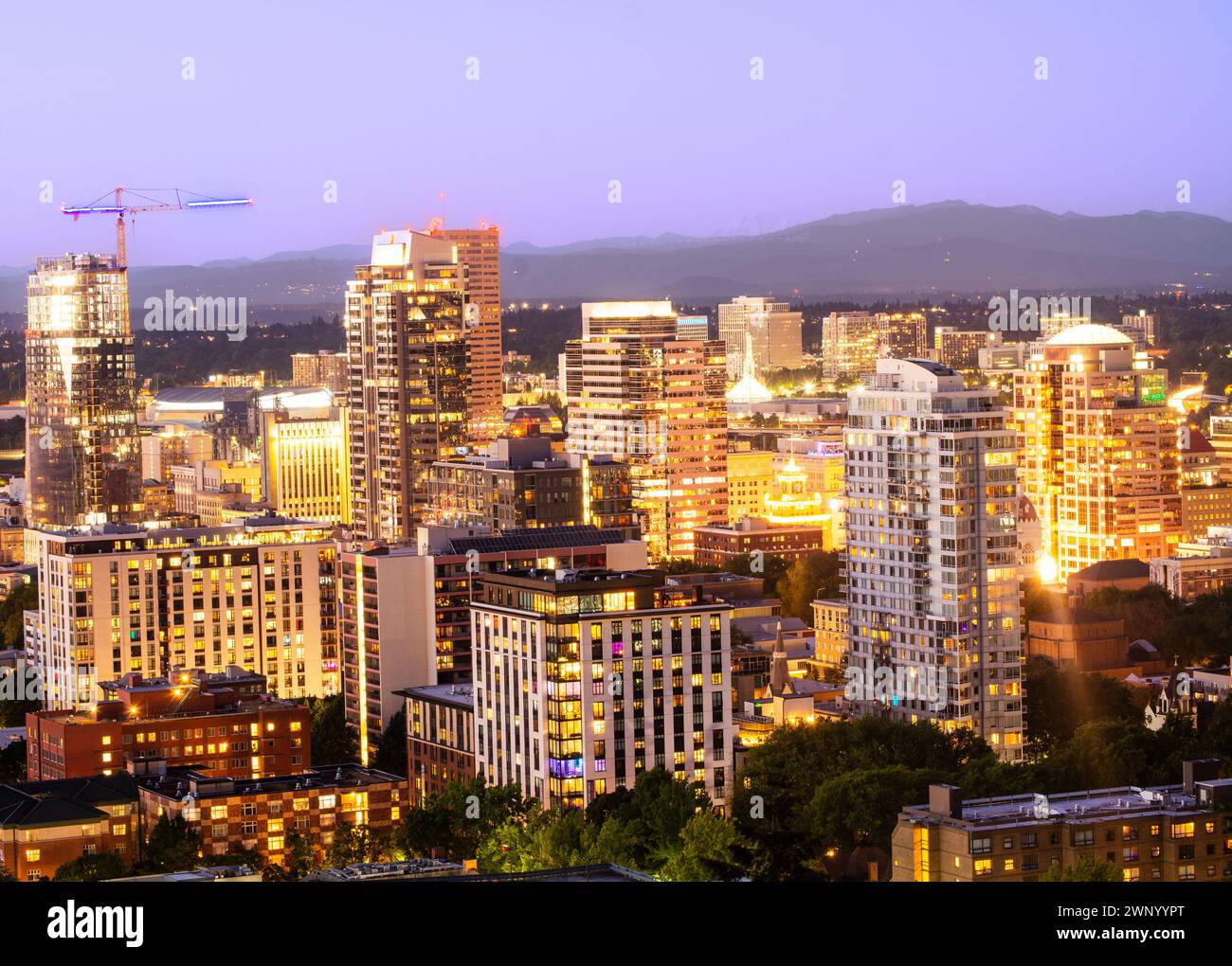 L'Interstate 405 attraversa l'area del centro di Portland, Oregon Foto Stock