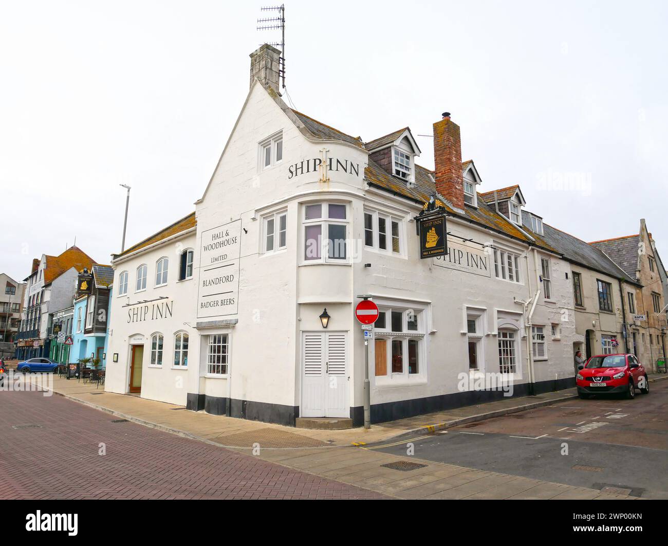 The Ship Inn on Custom Road a Weymouth Old Town, Dorset, Inghilterra, Regno Unito. Foto Stock