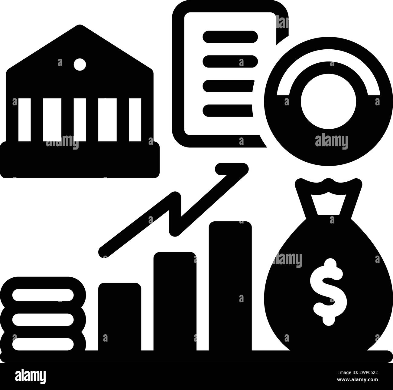 Icona per investimenti, banca Illustrazione Vettoriale