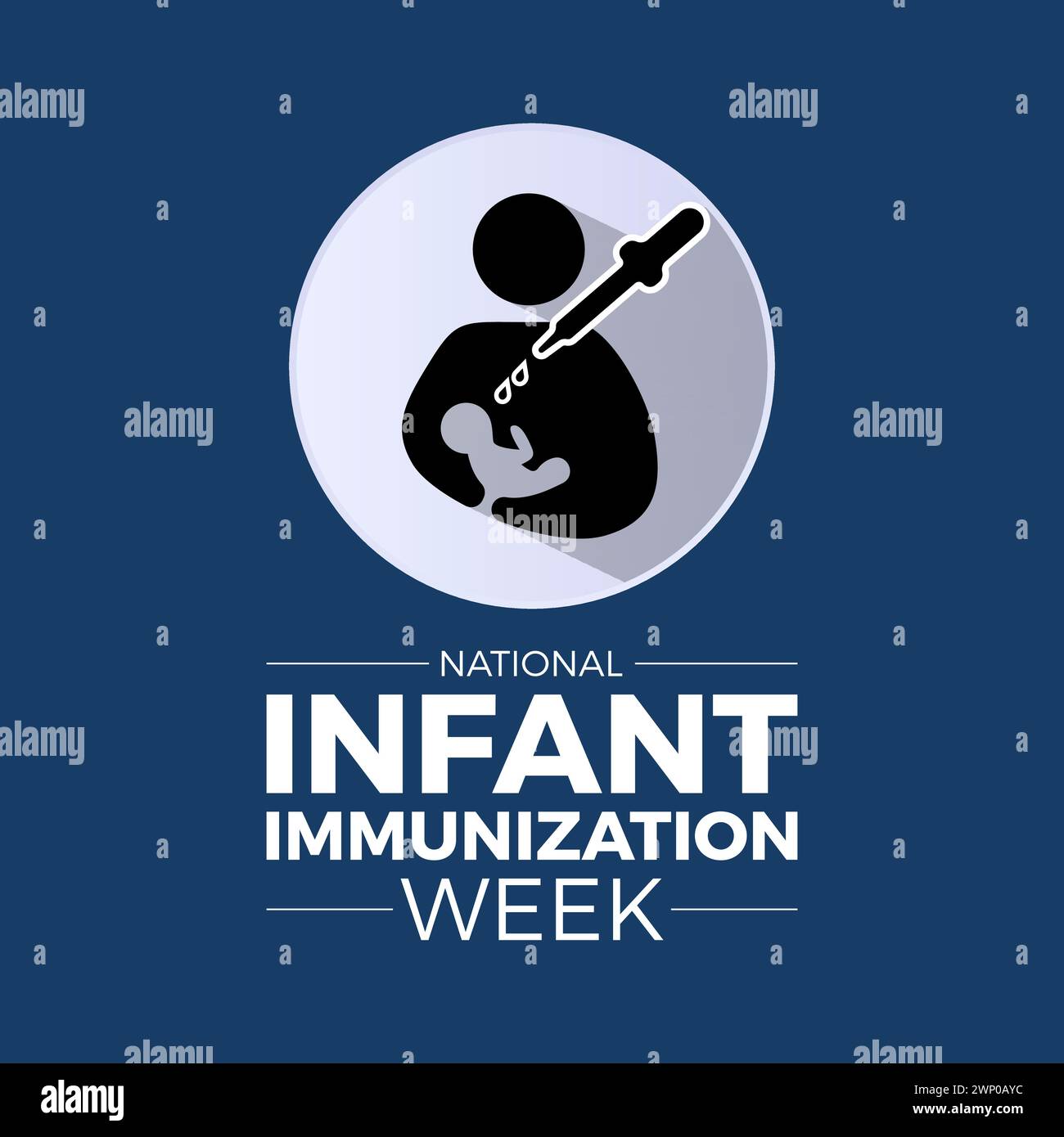National Infant Immunization Week (settimana nazionale di immunizzazione infantile), osservata ogni anno dal 24 aprile al 1° maggio, banner vettoriale, volantino, poster e design di modelli di social media. Illustrazione Vettoriale