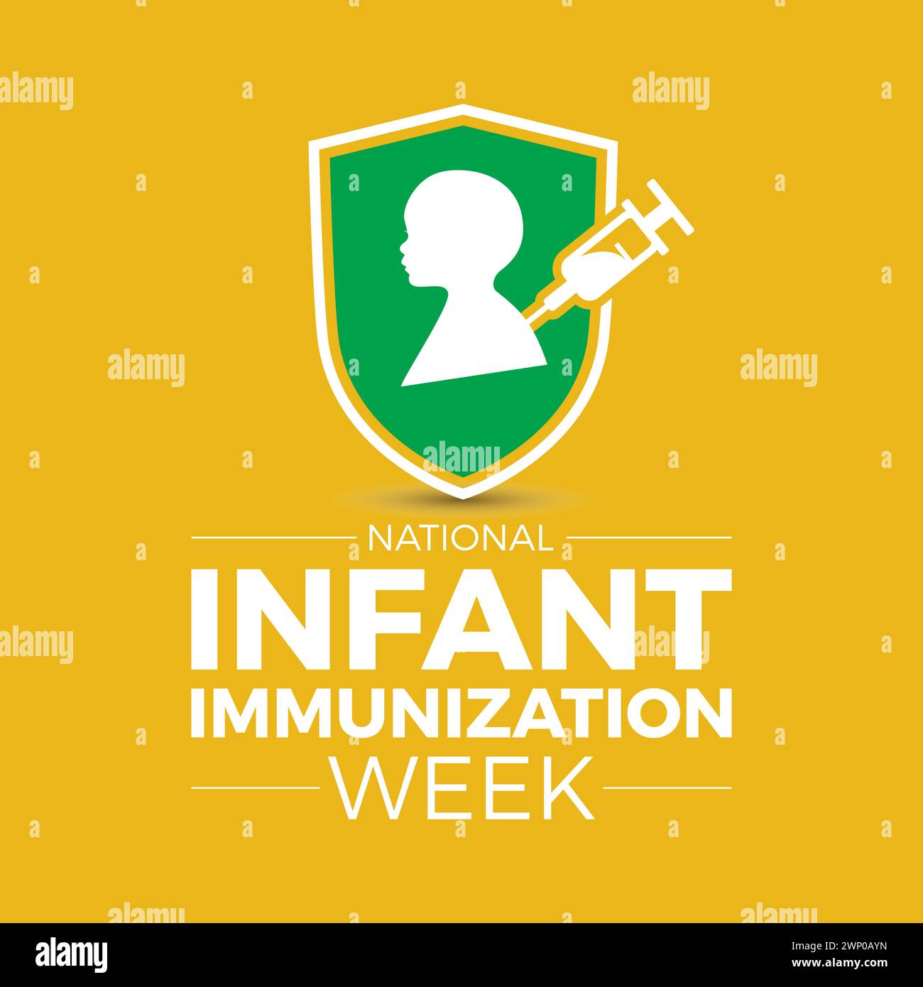 National Infant Immunization Week (settimana nazionale di immunizzazione infantile), osservata ogni anno dal 24 aprile al 1° maggio, banner vettoriale, volantino, poster e design di modelli di social media. Illustrazione Vettoriale