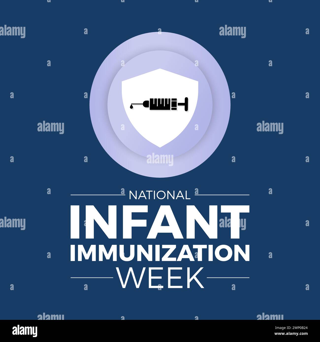 National Infant Immunization Week (settimana nazionale di immunizzazione infantile), osservata ogni anno dal 24 aprile al 1° maggio, banner vettoriale, volantino, poster e design di modelli di social media. Illustrazione Vettoriale