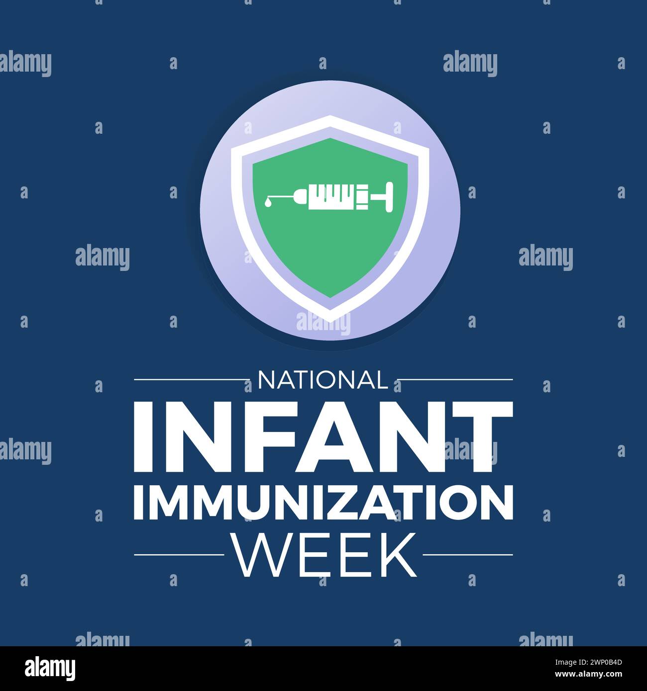 National Infant Immunization Week (settimana nazionale di immunizzazione infantile), osservata ogni anno dal 24 aprile al 1° maggio, banner vettoriale, volantino, poster e design di modelli di social media. Illustrazione Vettoriale