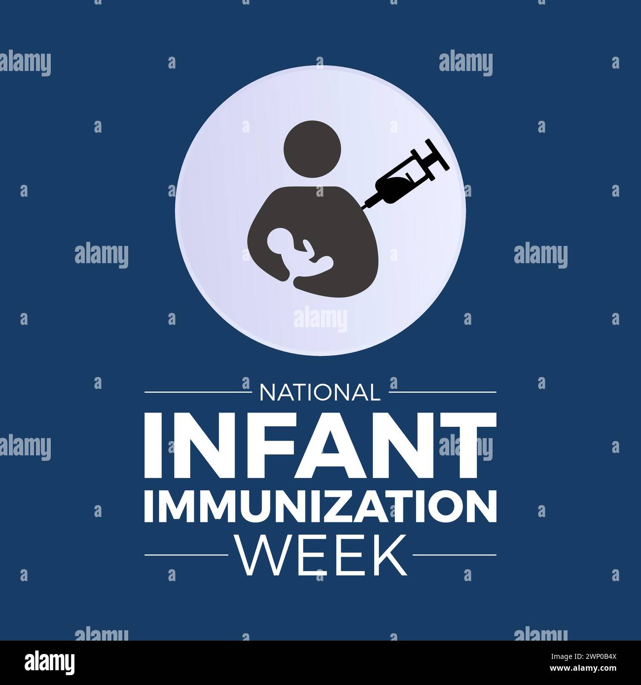 National Infant Immunization Week (settimana nazionale di immunizzazione infantile), osservata ogni anno dal 24 aprile al 1° maggio, banner vettoriale, volantino, poster e design di modelli di social media. Illustrazione Vettoriale