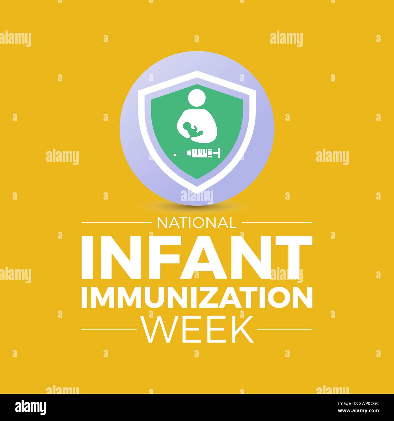 National Infant Immunization Week (settimana nazionale di immunizzazione infantile), osservata ogni anno dal 24 aprile al 1° maggio, banner vettoriale, volantino, poster e design di modelli di social media. Illustrazione Vettoriale