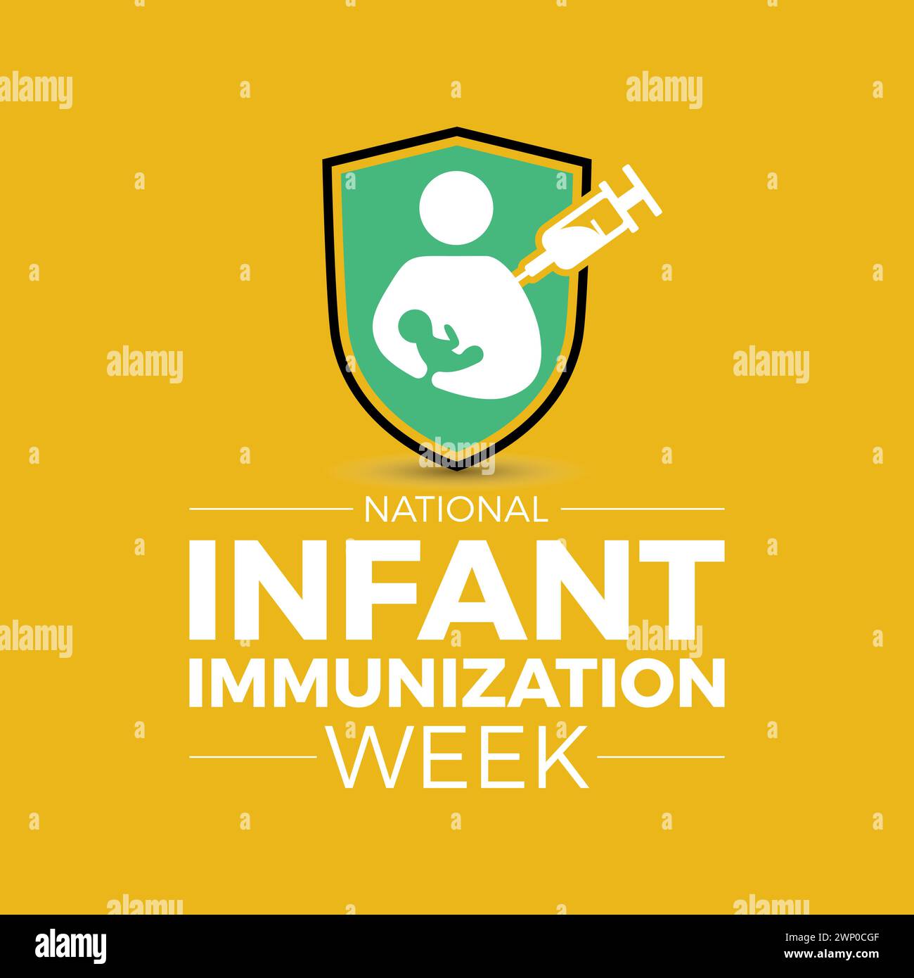 National Infant Immunization Week (settimana nazionale di immunizzazione infantile), osservata ogni anno dal 24 aprile al 1° maggio, banner vettoriale, volantino, poster e design di modelli di social media. Illustrazione Vettoriale