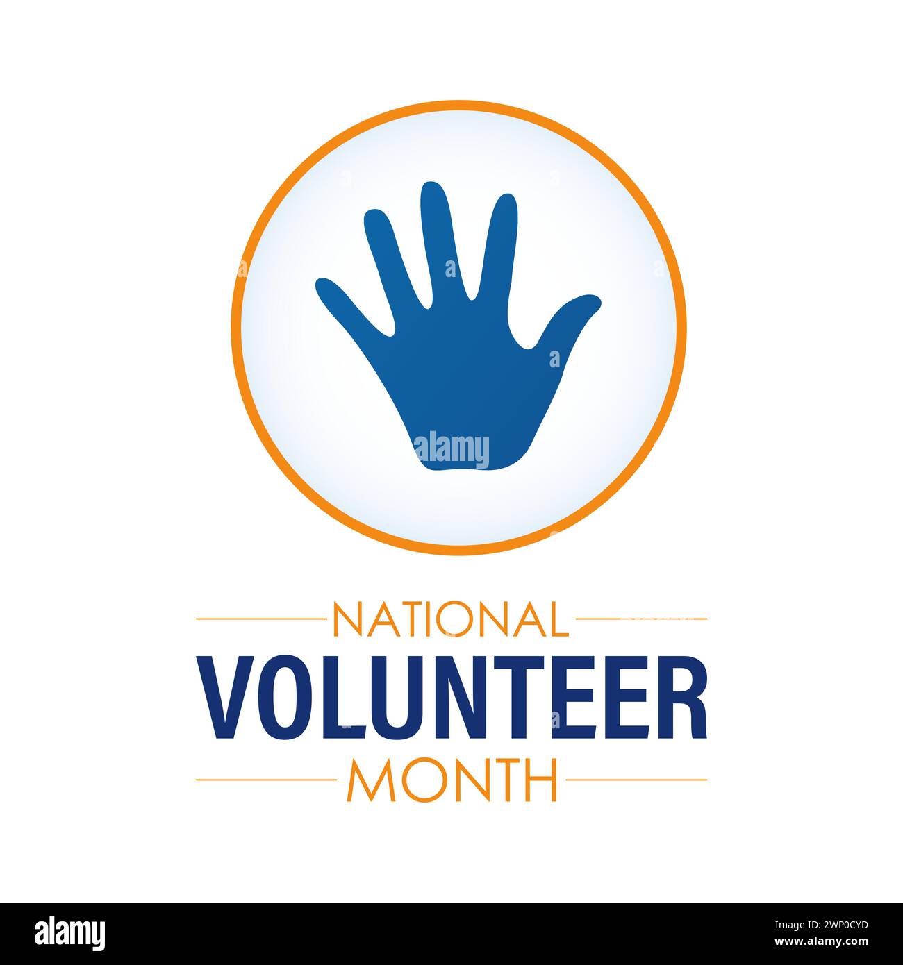 Il National Volunteer Month si celebra ogni anno di aprile, banner vettoriale, volantini, poster e modelli di social media. Illustrazione Vettoriale