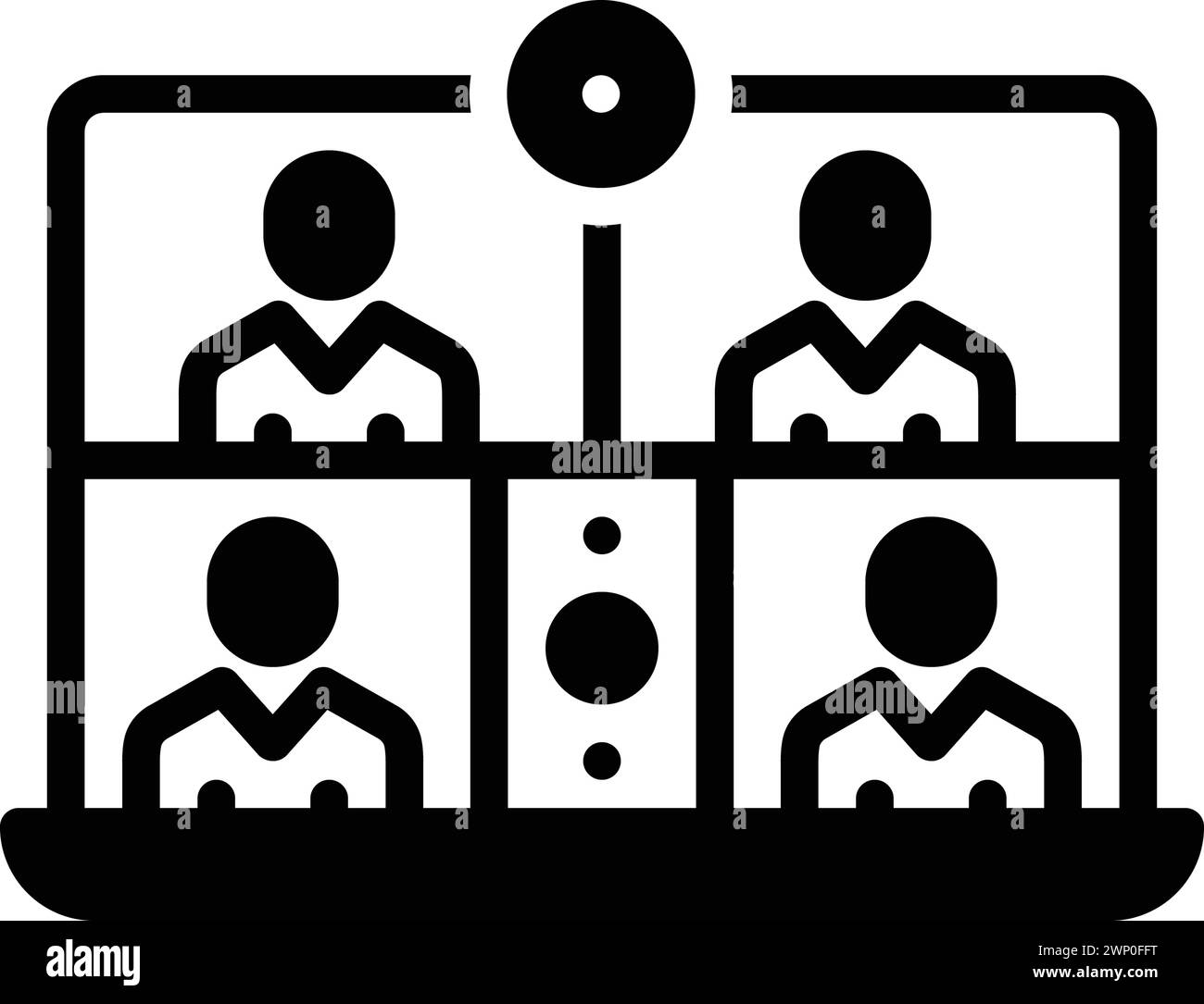 Icona per riunioni online, online Illustrazione Vettoriale