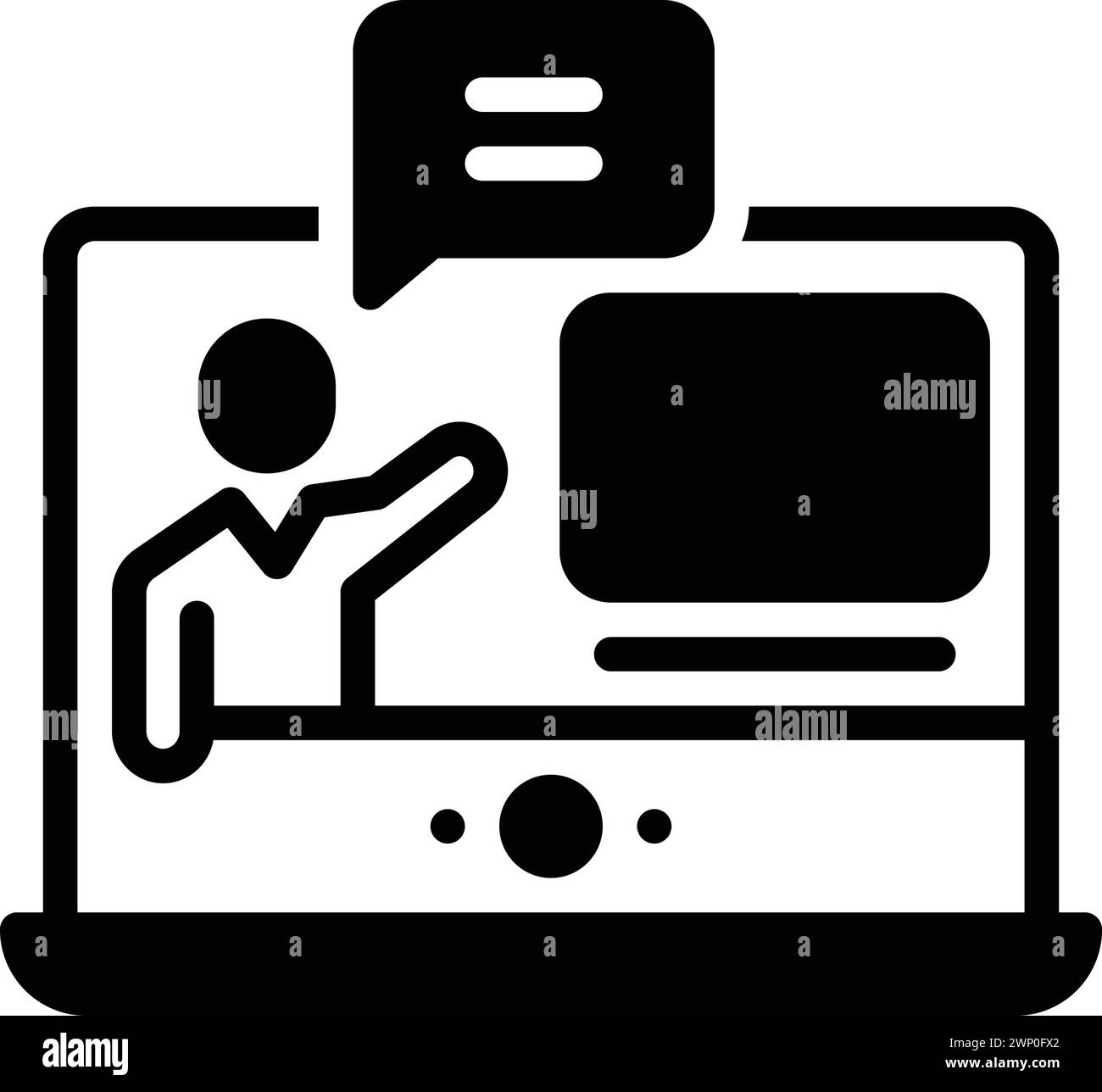 Icona per webinar chat, riunioni online Illustrazione Vettoriale