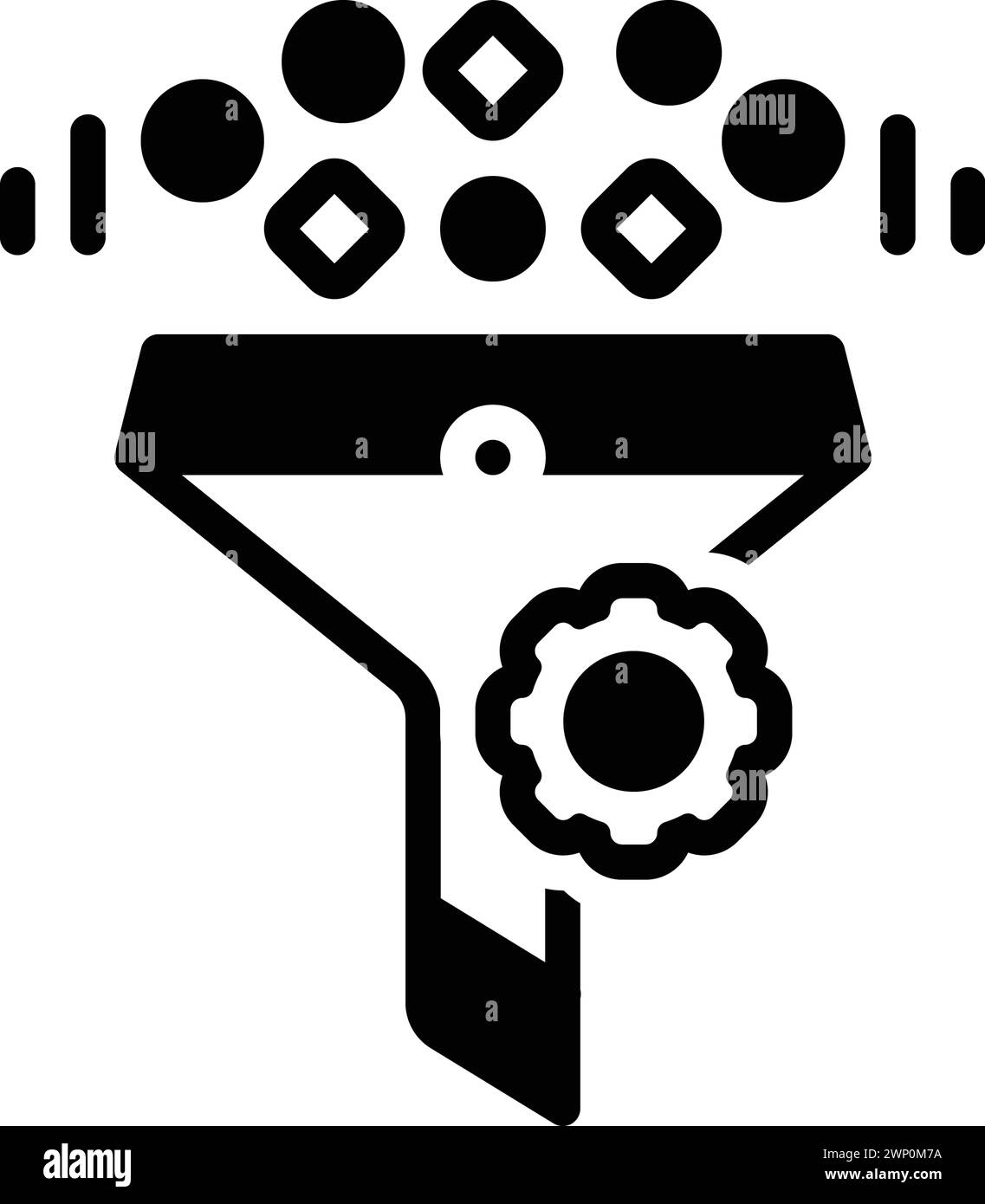 Icona per il filtraggio, filtro dati Illustrazione Vettoriale